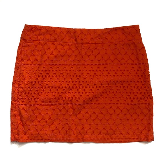 BANANA REPUBLIC | ORANGE EYELET SKIRT | SIZE 12 - Picture 5 of 6